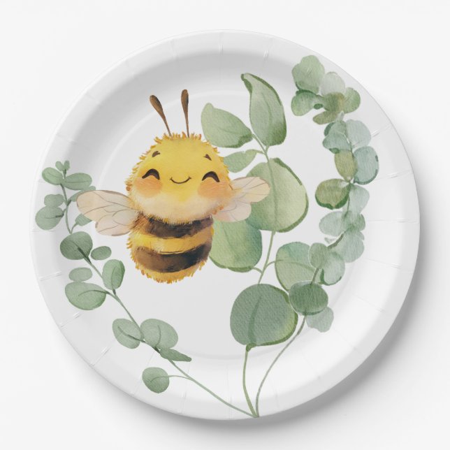 Plato De Papel Placas de papel Sweet Bee 9'' (Anverso)