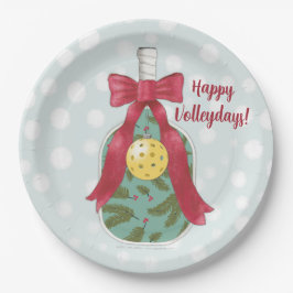 Plato De Papel Placas de papel temáticas de voleibol feliz