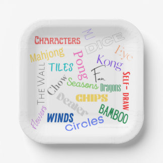 Plato De Papel Placas de papel temáticas Mahjong 7"