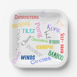 Plato De Papel Placas de papel temáticas Mahjong 7"