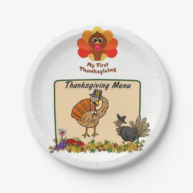 Plato De Papel Placas de papel Thanskding (Anverso)