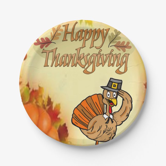 Plato De Papel Placas de papel Thanskding (Anverso)