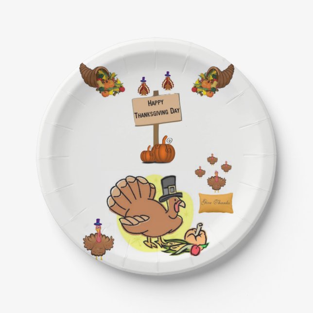 Plato De Papel Placas de papel Thanskding (Anverso)