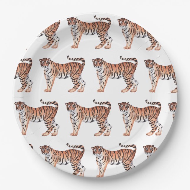 Plato De Papel Placas de papel tigre (Anverso)