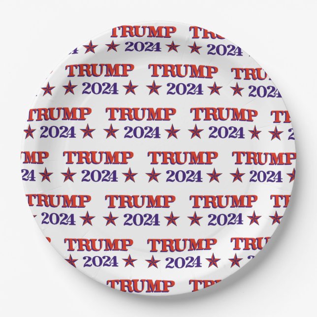 PLATO DE PAPEL PLACAS DE PAPEL TRUMP 2024 (Anverso)