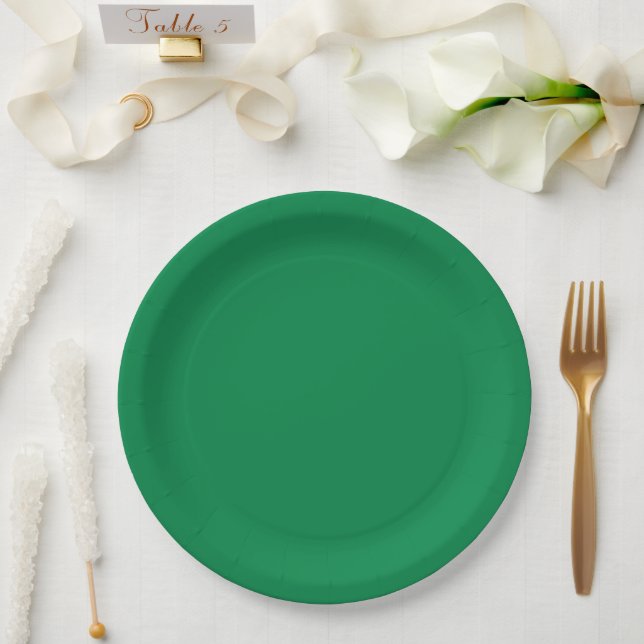 Plato De Papel Placas de papel verde (Boda)