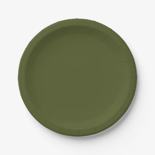 Plato De Papel Placas de papel verde del ejército