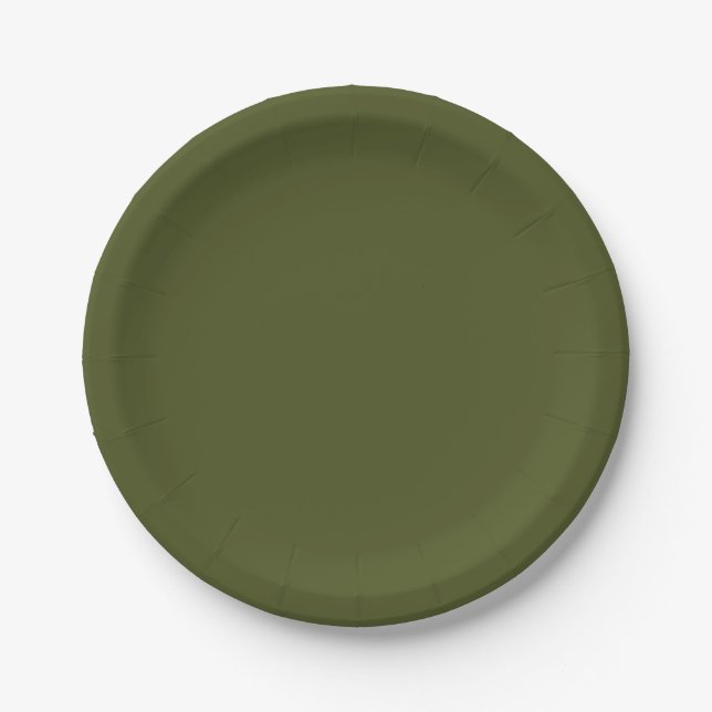 Plato De Papel Placas de papel verde del ejército (Anverso)