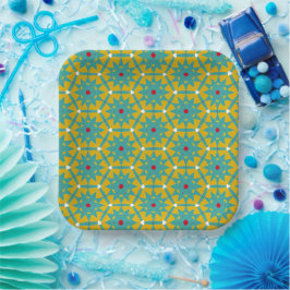 Plato De Papel Placas de papel vibrantes de Fiesta Starburst