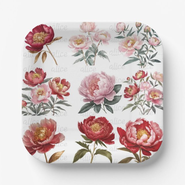 Plato De Papel Placas de papel y Fiesta (Anverso)