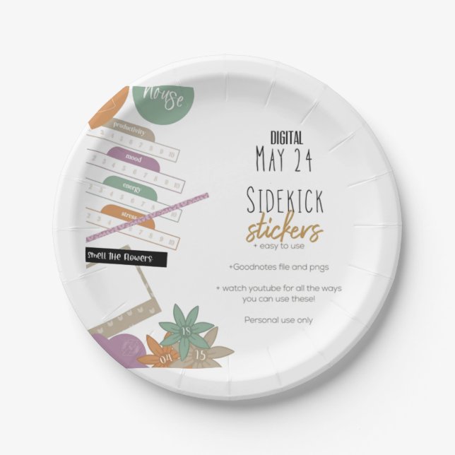Plato De Papel Placas de papel y Fiesta (Anverso)
