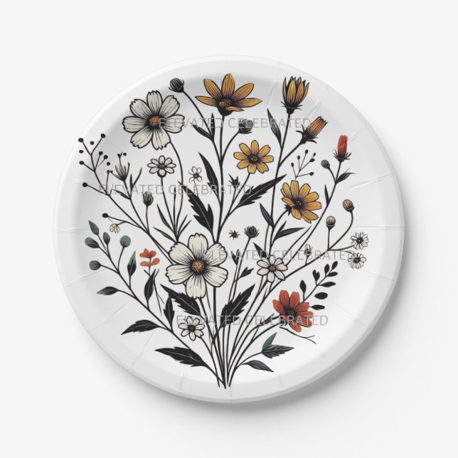 Plato De Papel Placas de papel y Fiesta (Anverso)