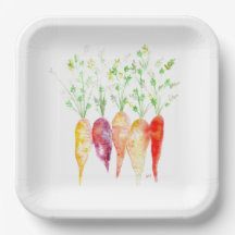 Placas de papel - Zanahorias de agua