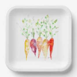 Plato De Papel Placas de papel - Zanahorias de agua