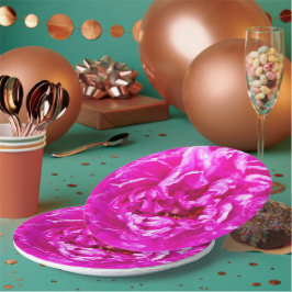 Plato De Papel Placas de peones rosadas brillantes, papel redondo