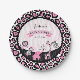 Plato De Papel Placas de Personalizado Baby Shower Chica de Safar