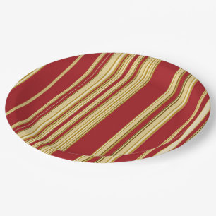 Plato De Papel Placas de rayas-5 de papel para navidades
