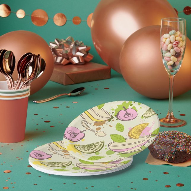 Plato De Papel Placas De Té Y Papel Fruta (Subido por el creador)