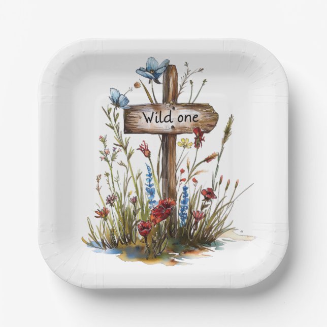 Plato De Papel Placas de un solo papel Girly Wild (Anverso)