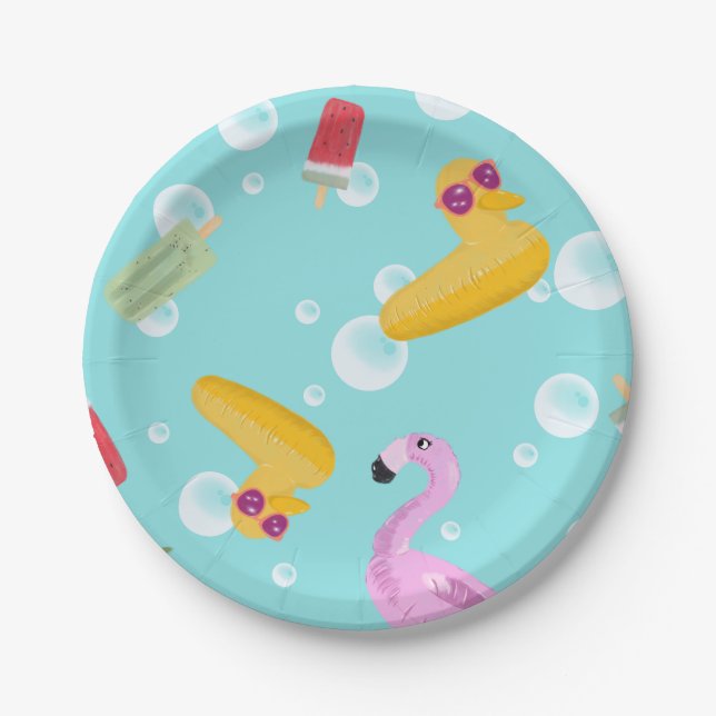 Plato De Papel Placas de verano (Anverso)