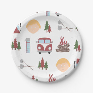 Plato De Papel Placas del campista contento