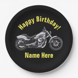 Plato De Papel Placas del cumpleaños de la motocicleta