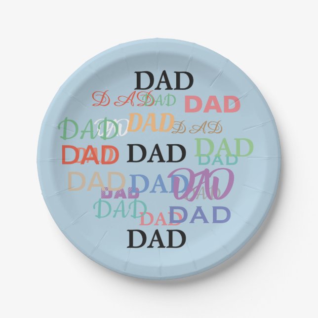 Plato De Papel Placas del día de padre (Anverso)