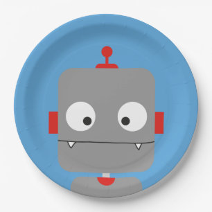 Plato De Papel Placas del fiesta de los robots