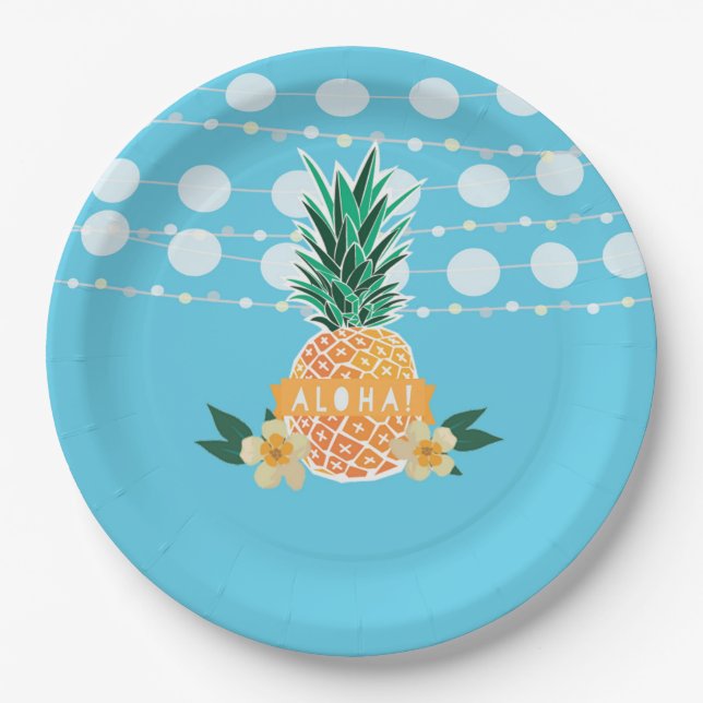 Plato De Papel Placas del fiesta de Luau (Anverso)