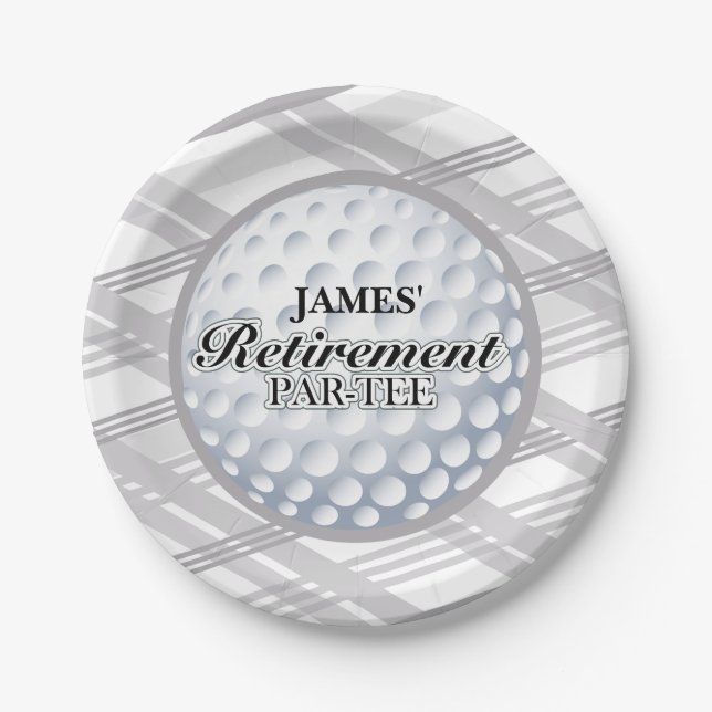Plato De Papel Placas del fiesta de retiro del golf (Anverso)