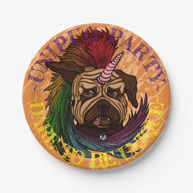 Plato De Papel Placas del fiesta de Unipug (Anverso)