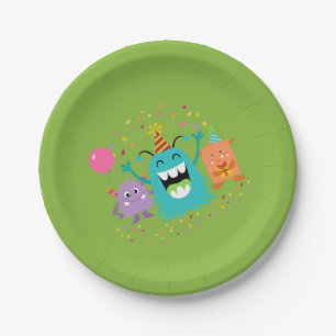 Plato De Papel Placas del fiesta del monstruo del CUMPLEAÑOS del