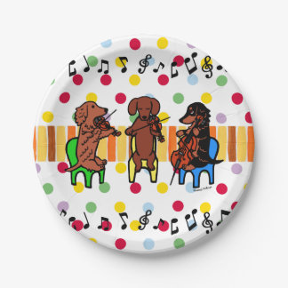 Plato De Papel Placas del fiesta del músico del trío de secuencia
