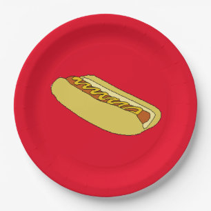 Plato De Papel Placas del fiesta del papel del perrito caliente