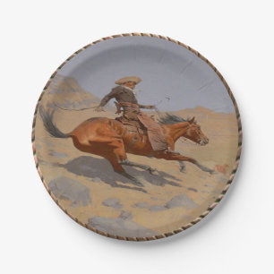 Plato De Papel Placas del oeste viejas del fiesta del vaquero