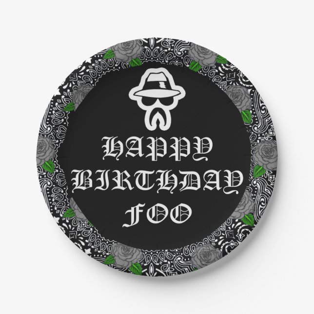 Plato De Papel Placas del partido temático Cholo (Anverso)