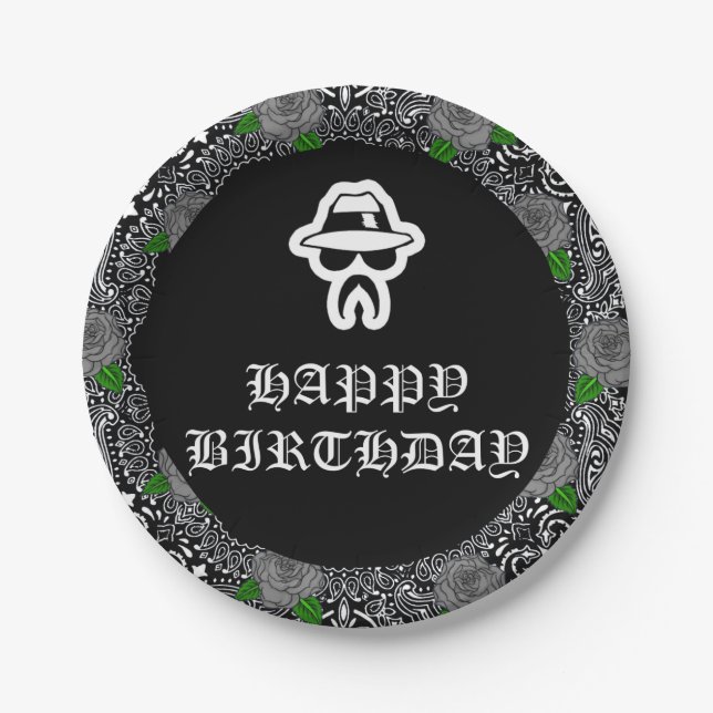 Plato De Papel Placas del partido temático Cholo (Anverso)