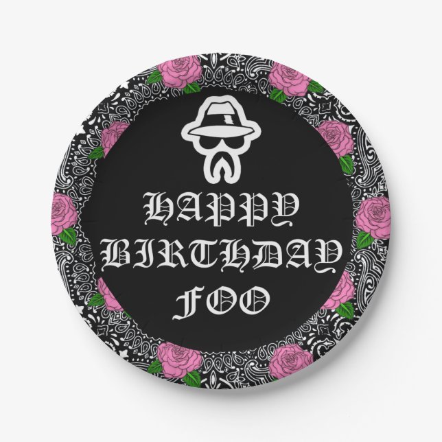 Plato De Papel Placas del partido temático Cholo (Anverso)