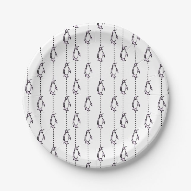 Plato De Papel placas del pingüino (Anverso)