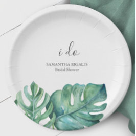 Plato De Papel Placas desechables de ducha de novia hojas de palm