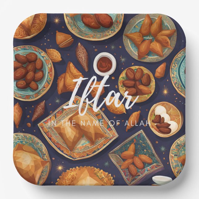 Plato De Papel Placas desechables Iftar (Anverso)