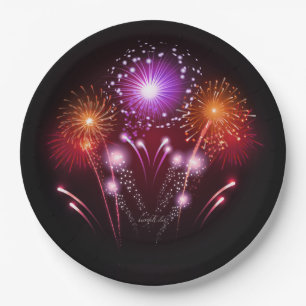 Plato De Papel Placas disponibles de los fuegos artificiales