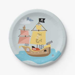Plato De Papel Placas disponibles del barco pirata