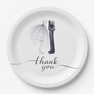 Plato De Papel Placas elegantes de papel de baile de novias y nov
