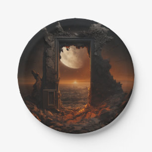 Plato De Papel Placas espaciales y de la Luna