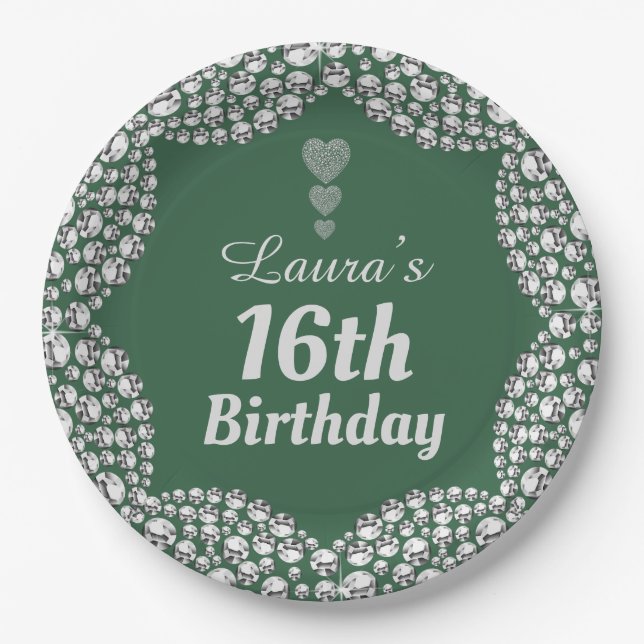 Plato De Papel Placas especiales para fiestas de edad 16 o edició (Anverso)