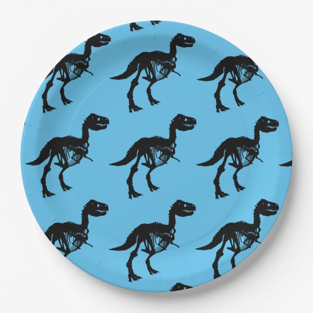 Plato De Papel Placas especiales únicas de fiesta de esqueletos d (Anverso)