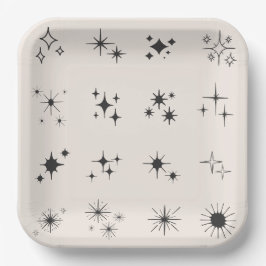 Plato De Papel Placas Estelares Sparkling de mano