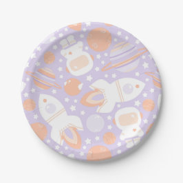 Plato De Papel Placas Fiesta de Chicas espaciales