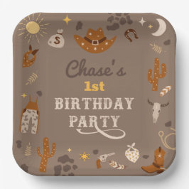 Plato De Papel Placas Fiesta de Cowboy | Placas de papel occident